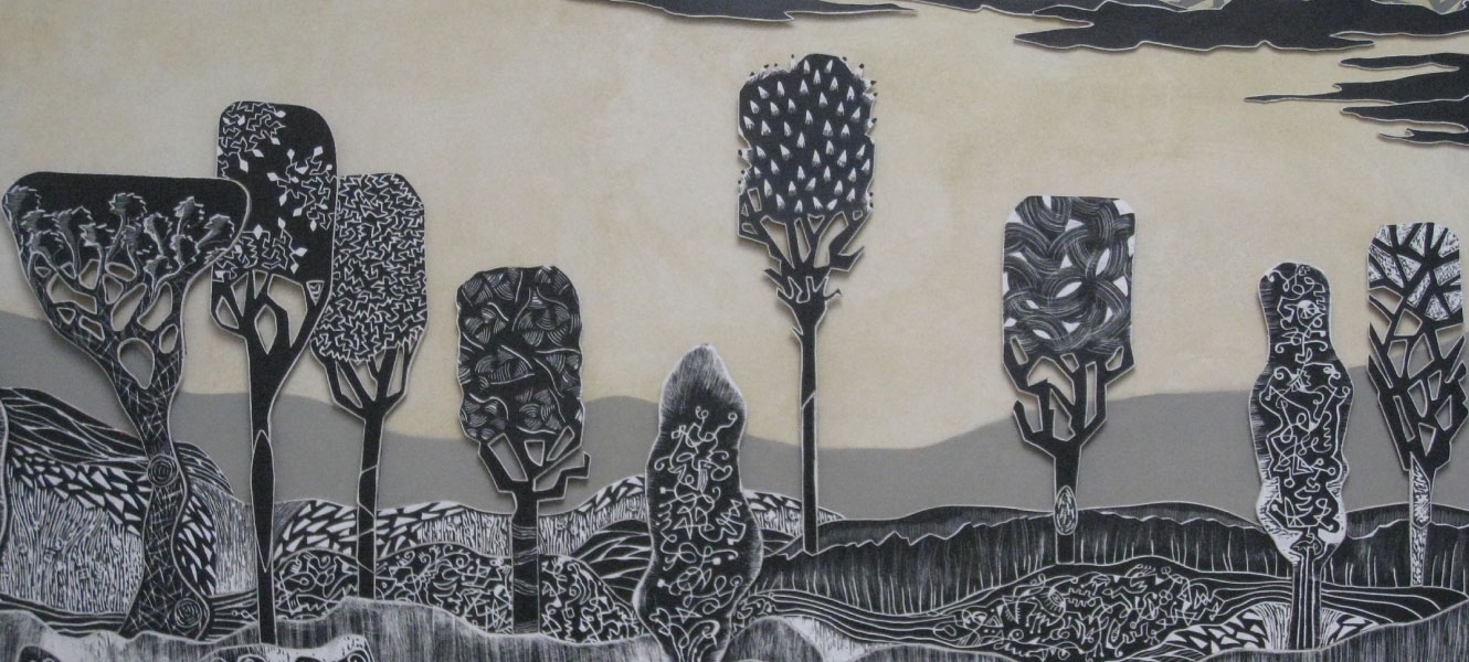 Peinture Ten trees in Tuscany de Rebecca Hayward